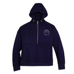 Disney Hoodie Womens Purple Gold Wish Star Look Up Half Zip Size Small